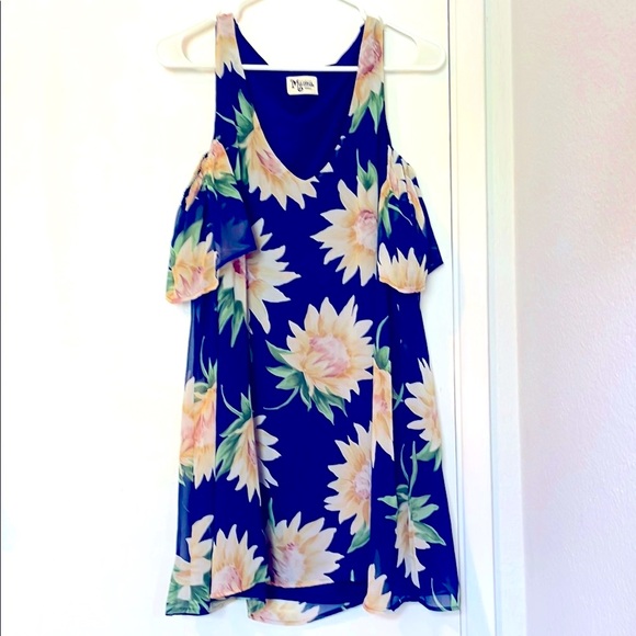 Show Me Your MuMu Birdie Ruffle Cold Shoulder Dress - Picture 1 of 3